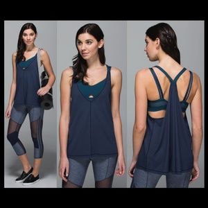 New Lululemon The Oneness strappy mesh cutout scoop layered shelf bra tank top